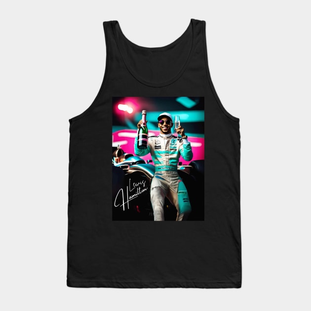 Lewis Hamilton's Celebration - Retro Art Tank Top by F1  Studio7